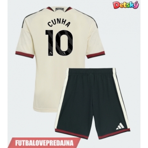 Lacne Dětský Futbalové dres Manchester United Matheus Cunha #10 2026-27 Krátky Rukáv - Tretina (+ trenírky)